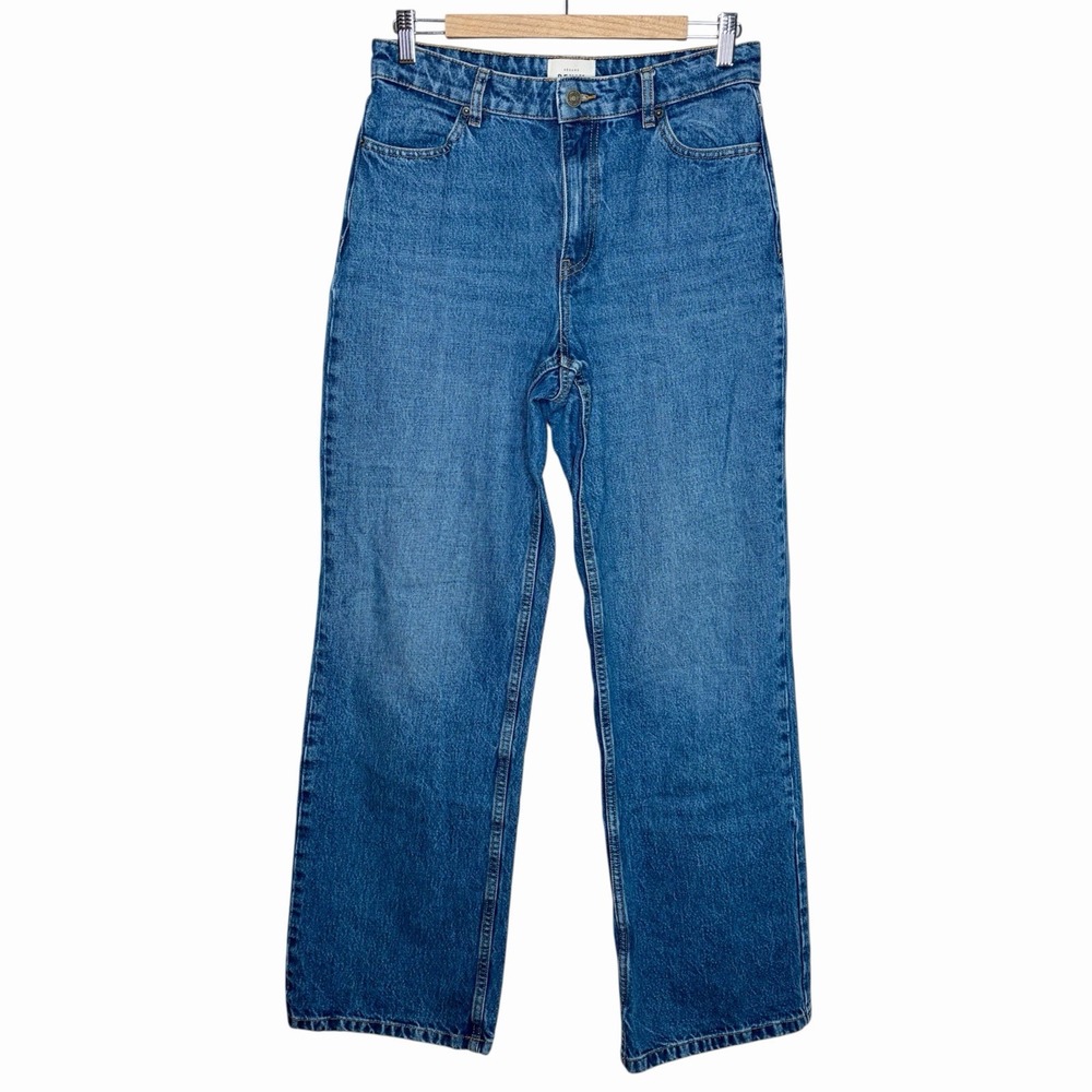 Sezane Denim Straight Leg Jeans Mens Size 38 x 33 Medium Wash Blue 100% Cotton